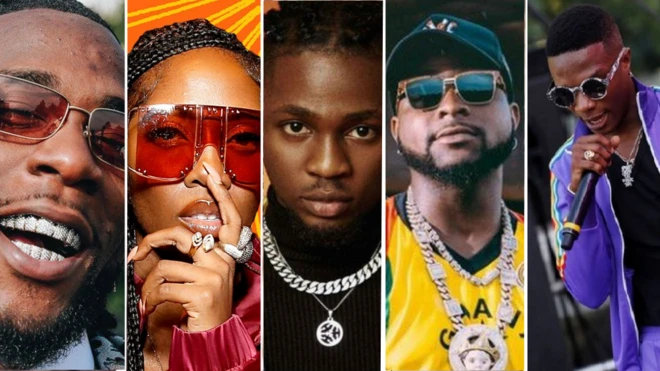 Burna Boy, Tiwa Savage, Omah Lay, Davido and Wizkid