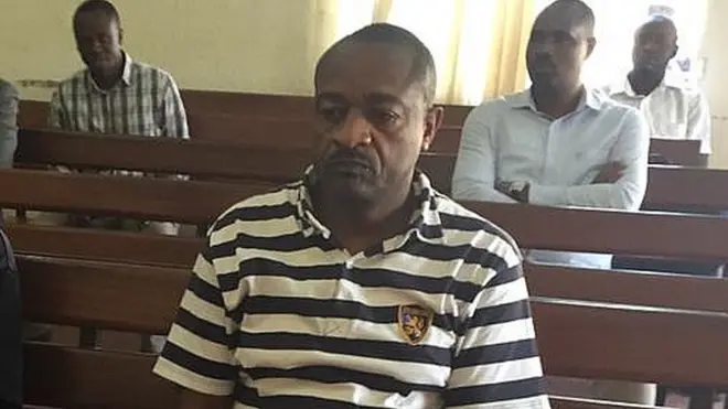 Nkaka Ignace (wakunze kumvikana ku izina rya La Forge Bazeye) ubwo yari mu rukiko kuri uyu wa mbere