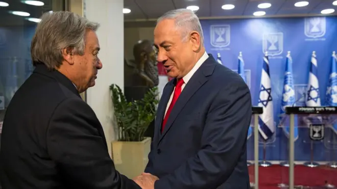 António Guterres ayaa Benjamin Netanyahu u sheegay in uu fahansan yahay walaaca dhanka Amniga ee Israa'iil