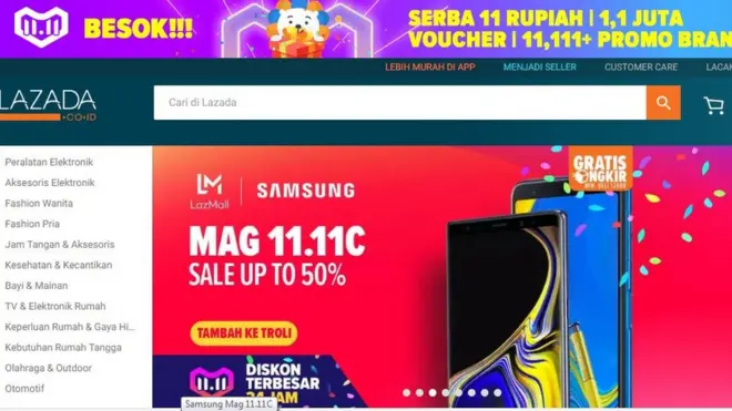 Di Indonesia, Alibaba berinvestasi di ritel online Lazada.