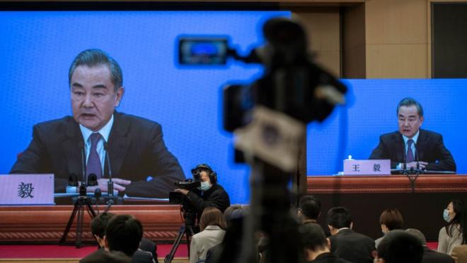 王毅在周一（3月7日）的中國「兩會」外長記者會上做出此番表態。