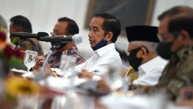 Presiden Joko Widodo memimpin rapat paripurna kabinet, Juni 2020.