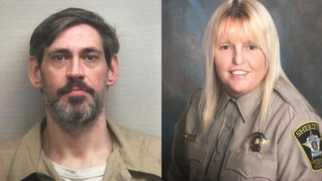 Inmate Casey White (L) and corrections officer Vicki White