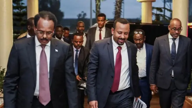 Madaxweyne Farmaajo iyo Ra'iisul wasaare Abiy ayaa tagi doona Nairobi