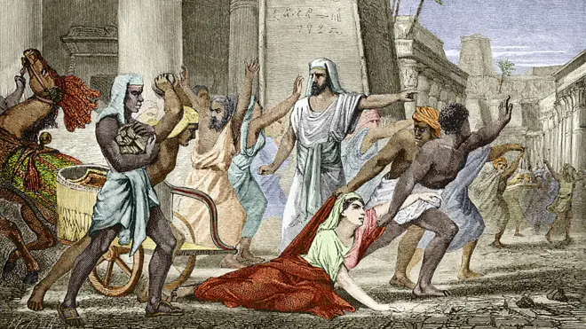 A morte de Hipatia de Alejandria, em uma ilustração em um livro do século 19