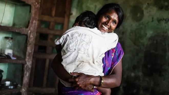 India mother and child