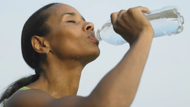 Woman drinking water