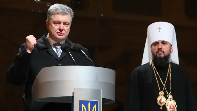 Петр Порошенко и митрополит Епифаний