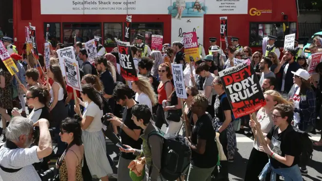 londra da protesto eylemi