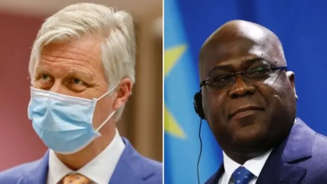 Bikubiye mu ibaruwa Umwami Philippe (ibumoso) yandikiye Perezida Félix Tshisekedi ijyanye n'uyu munsi w'ubwigenge bwa DR Congo mu 1960