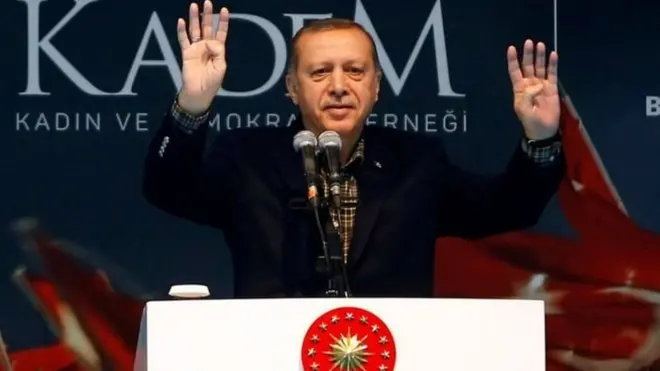 Cumhurbaşkanı Erdoğan Almanya'ya hitaben, "Sizin şu andaki uygulamalarınız geçmişteki Nazi uygulamalarından farklı değil, bunu böyle biliniz" demişti.