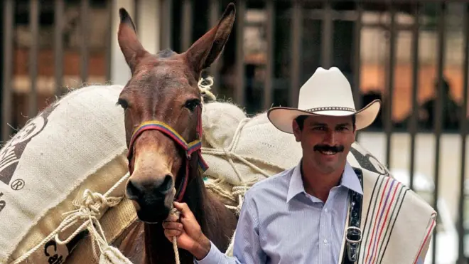 Juan Valdez, el emblemático personaje que representa a los caficultores colombianos.