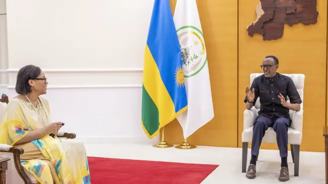 Patricia Scotland na Perezida Kagame