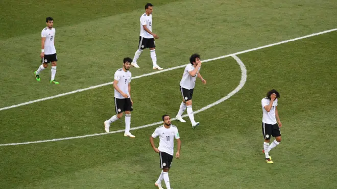Dejected Egyptian players