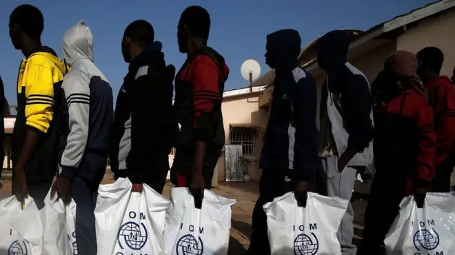 Migrants wey dey return from Libya