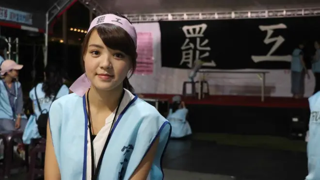 參與台灣長榮航空罷工的空服員蔡羽盈