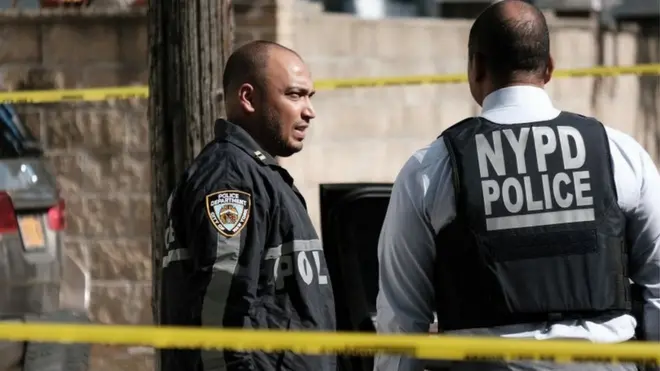 Police investigate the scene of a shooting in Brooklyn on June 23, 2021 in New York City. New Yorkers are increasingly concerned about a rise in violence in the city with a 53.2 percent hike in shootings from last year so far this year