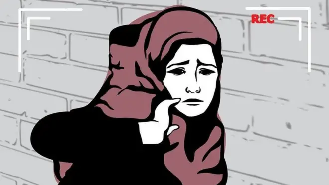 A graphic image of the woman was shared with the caption "crime of no honour"