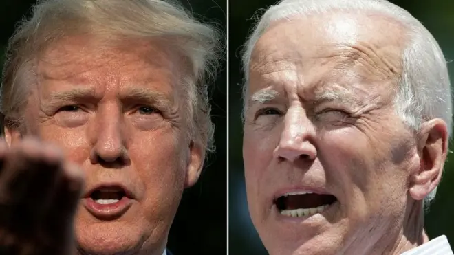 Combined image of Trump and Biden