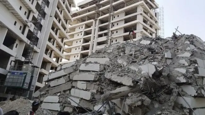 Di 21 storey building afta e collapse