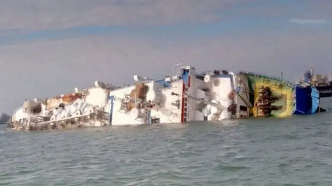 A rescue operation to save 14,000 sheep on board a capsized cargo ship off the coast of Romania is under way