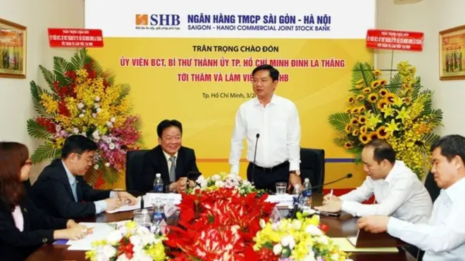 Bí thư TP Hồ Chí Minh Đinh La Thăng thăm ngân hàng SHB tháng 3/2016