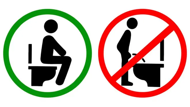 Señalización que prohíbe orinar de pie