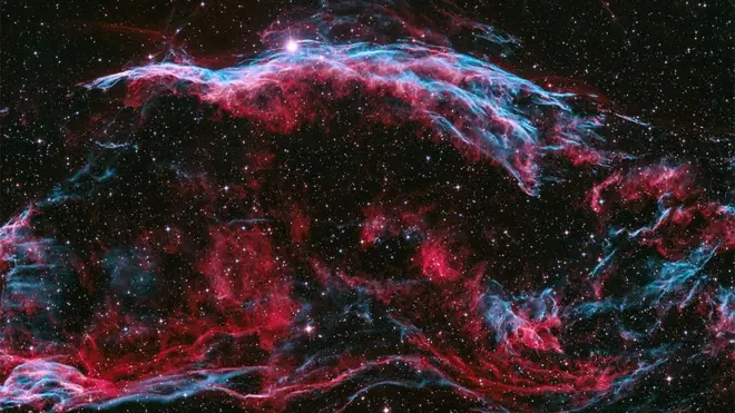 Bicolour Veil Nebula, a remnant of a giant supernova explosion, by Peter Feltoti from Hungary