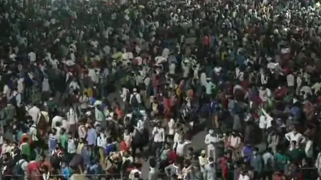 દિલ્હીમાં આનંદવિહાર બસ ટર્મિનસનું 28 માર્ચનું દૃશ્ય