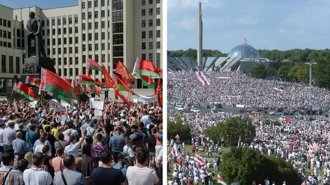 Акции в поддержку и против Лукашенко прошли в Минске.