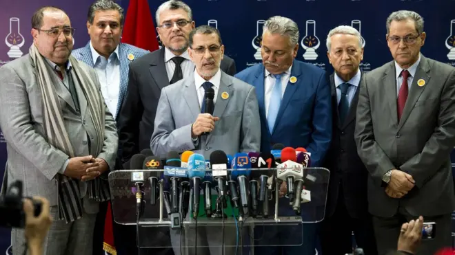 الائتلاف الحكومي الجديد يضم أحزاب العدالة والتنمية والتجمع الوطني للأحرار والاتحاد الاشتراكي للقوات الشعبية والحركة الشعبية والاتحاد الدستوري والتقدم والاشتراكية