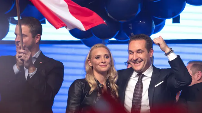 El Partido de la Libertad celebra sus resultados electorales en octubre de 2017.