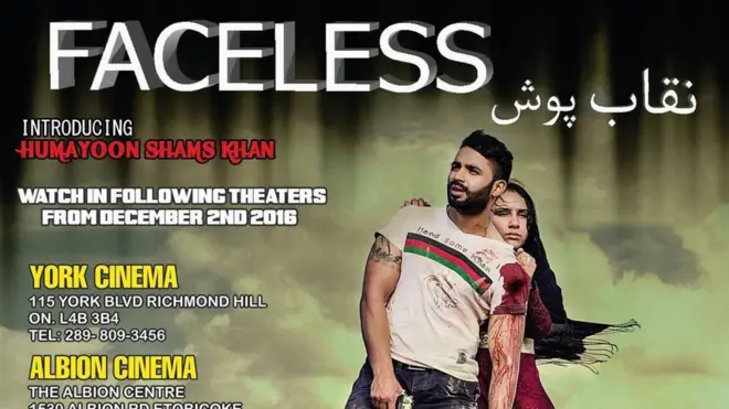 نقاب پوش په افغانستان کې ډک شوی، په دري ژبه دی او په جوړېدو یې سل زره امریکایي ډالره لګېدلي.