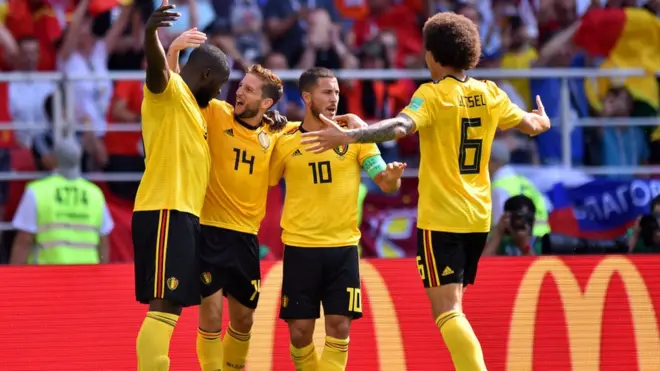 Les Diables rouges célèbrent un but marqué par Romelu Lukaku.