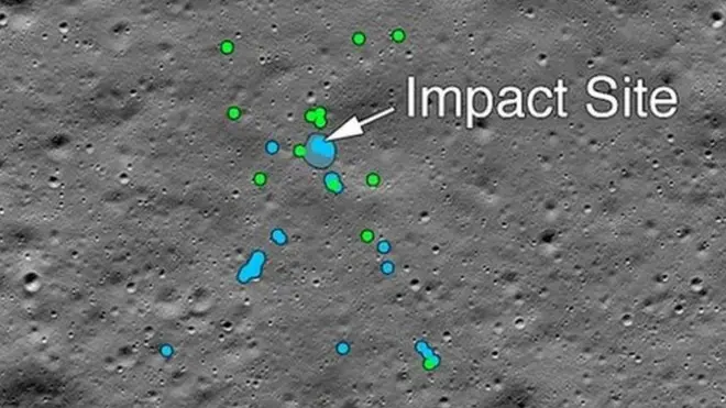 ناسا نے چاند کے اس حصے کی تصویر بھی جاری کی ہے جہاں سے وکرم لینڈر کا ملبہ ملا