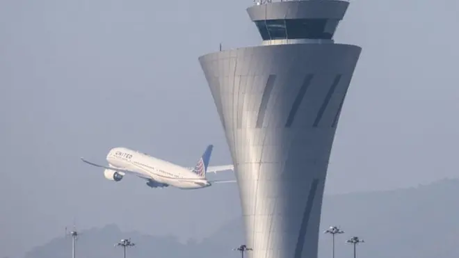 Plane taking off from San Francisco