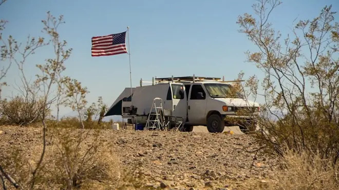 Van belonging to an America nomad