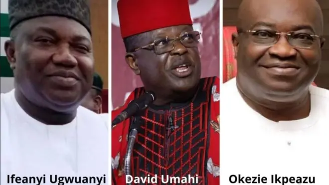 Ifeanyi Ugwuanyi,David Umahi na Okezie Ikpeazu