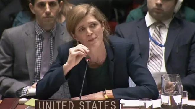 Саманта Пауер заявила про брехню російської сторони і "варварські дії" по відношенню до цивільних.