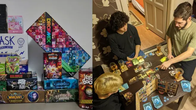 S leve stane deo Igorove kolekcije, dok desno Milena, Aleksandar i Stefan igraju Misterijum