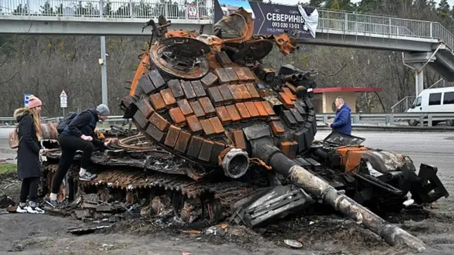 Подбитый российский танк