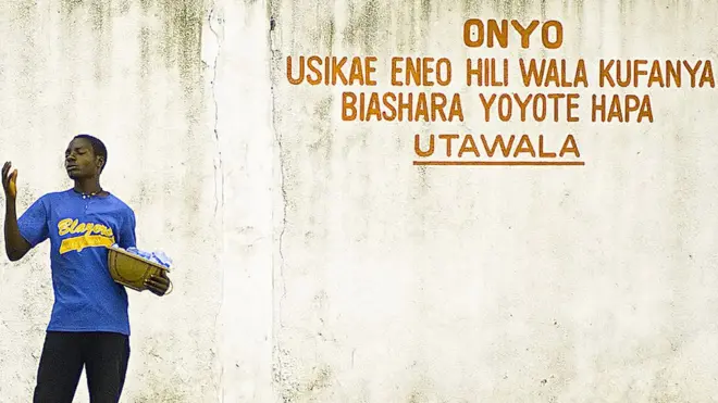 Une inscription en swahili.