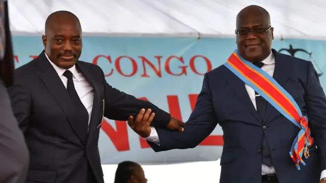 Joseph Kabila, le président sortant et Félix Tshisekedi l'entrant