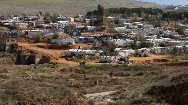 أحد مخيمات اللاجئين السوريين في لبنان