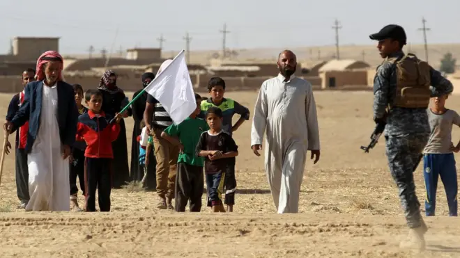 Musul'u terk eden siviller