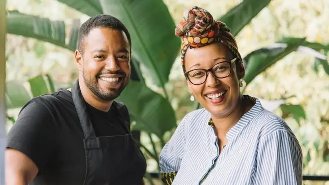John Goffin et Nathalie Bonté, fondateurs du restaurant Poivre Noir Kigali