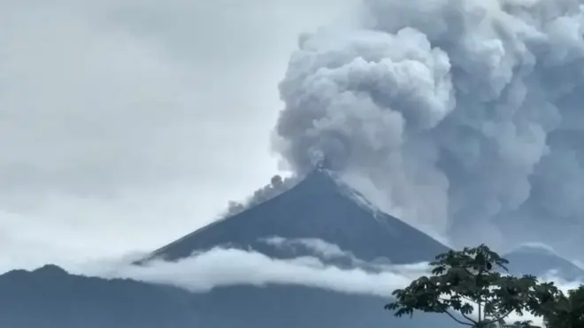 Fuego volcano has been spewing ash and smoke