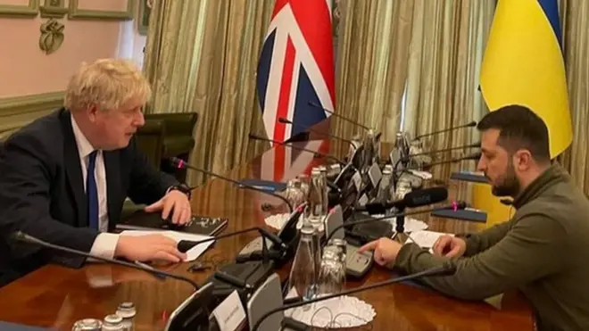 Boris Johnson and Volodomyr Zelensky