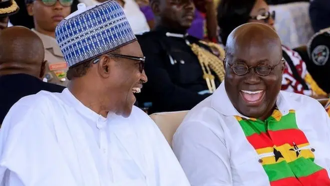 Nigeria President Muhammadu and im 5 and 6, Ghana President Nana Akufo-Addo