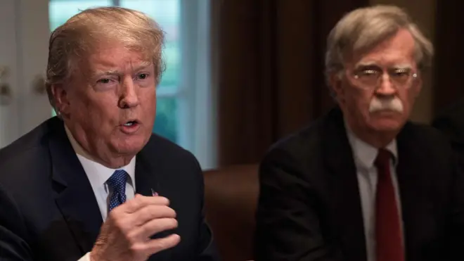 도널드 트럼프 미국 대통령(왼쪽)과 존 볼턴 국가안보보좌관